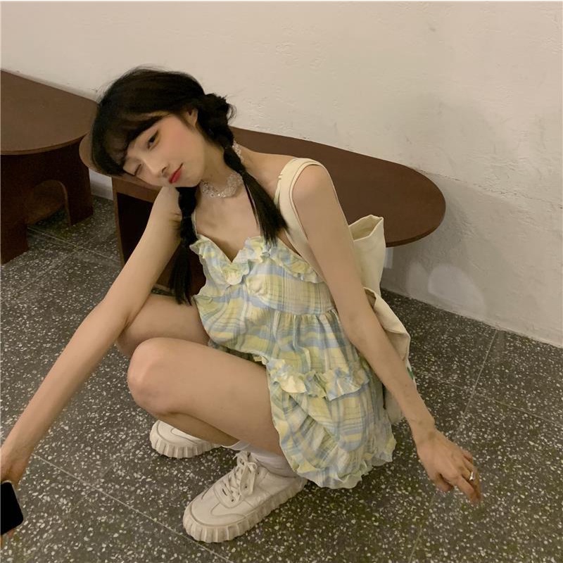 Áo Hai Dây Cổ Chữ V Dễ Thương Quyến Rũ Thời Trang Mùa Hè 2022 Cho Nữ