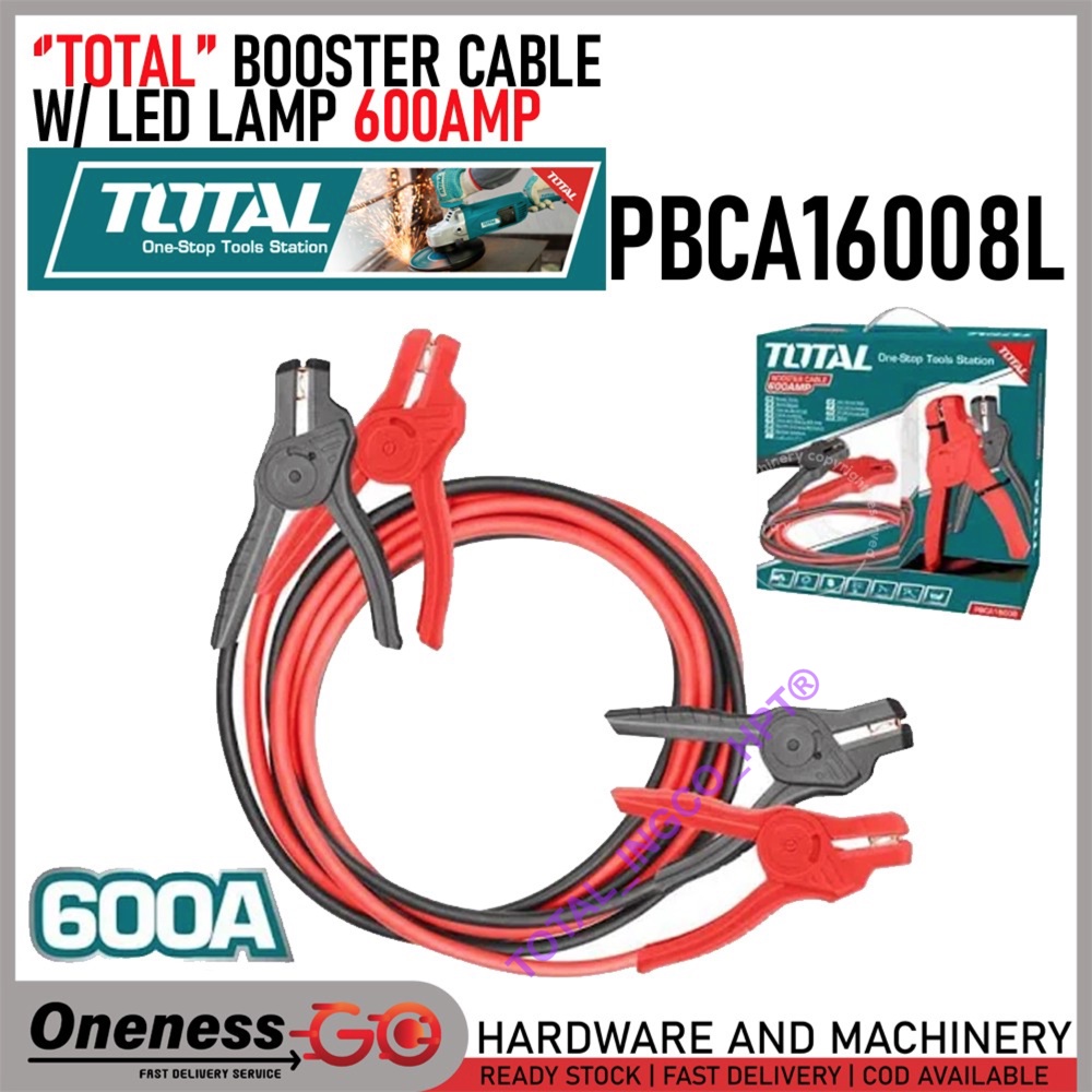 Dây Câu Sạc Bình Ắc Quy Total PBCA16008L Dài 3 mét, Lõi ĐỒng 10 mm - Dòng định mức 600AMP tiện ích dành cho ôtô