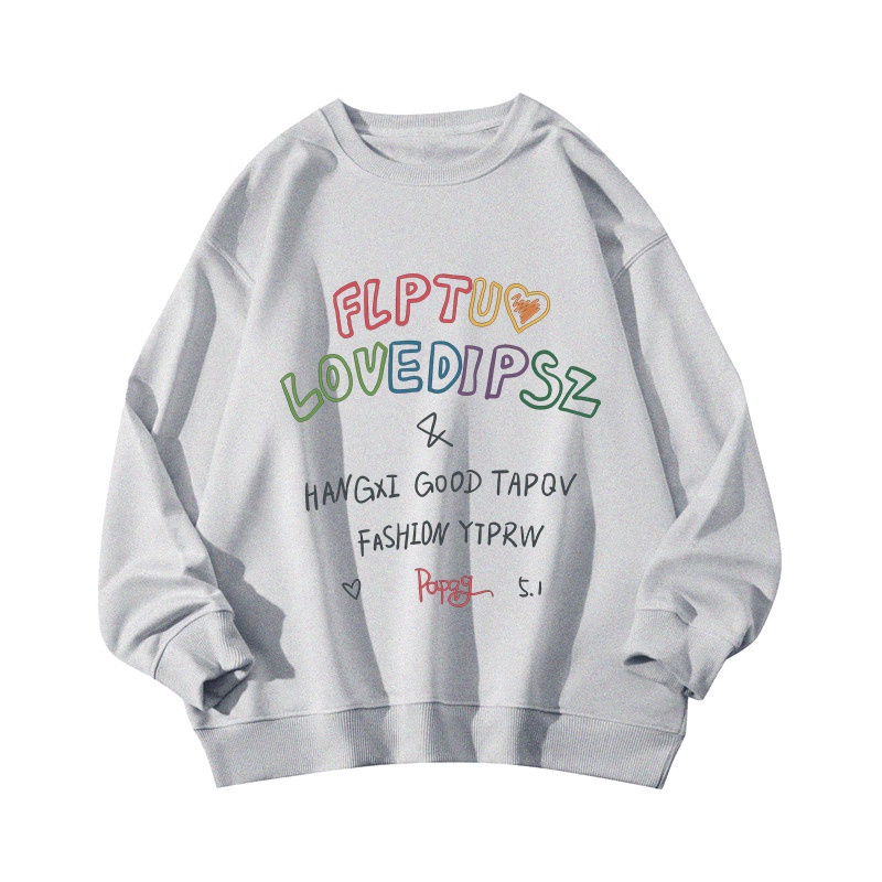 NRVP Áo thun nữ dài tay dáng rộng in chữ phong cách Hàn Quốc mới