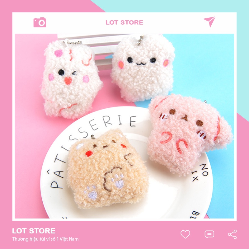Móc khóa gấu bông treo balo siêu dễ thương LOTSTORE MK24