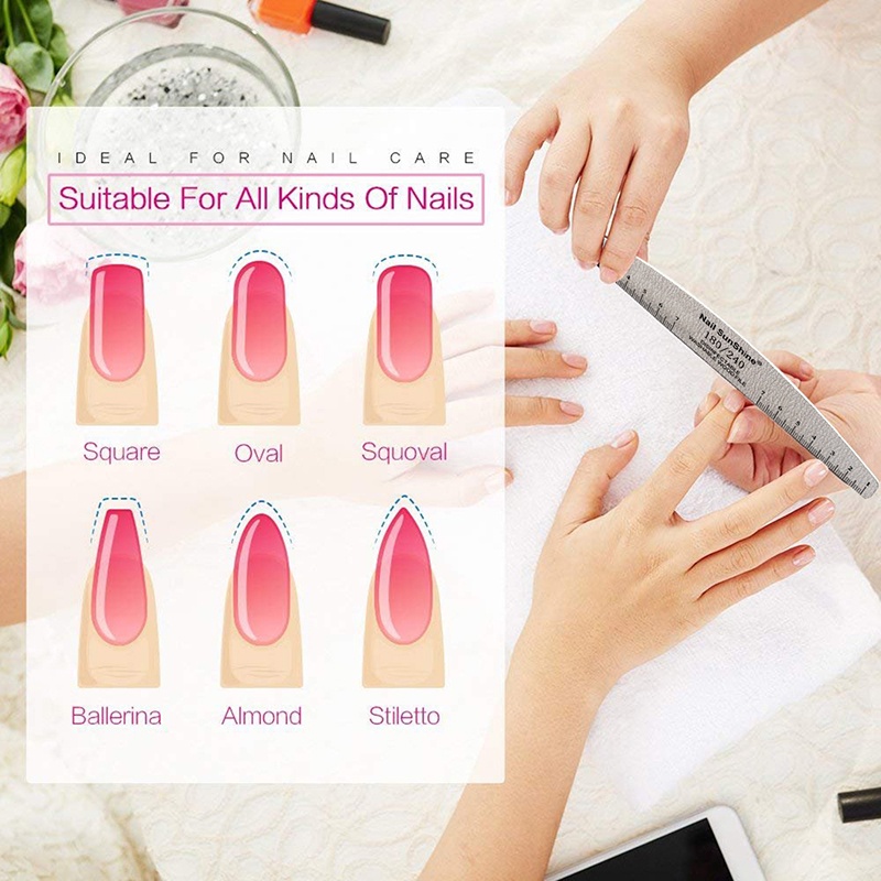 Cây Giũa Móng Tay Chuyên Nghiệp 80 100 180 240 Bằng Gỗ Màu Sắc