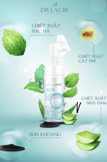 [tặng 1 nạ thủy tinh] Sữa Rửa Mặt Bạc Hà Kiềm Dầu Hơn 8h Dr.Lacir