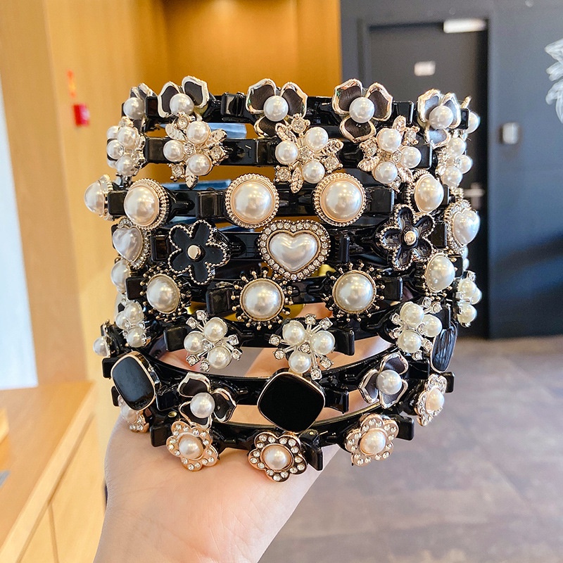 Băng Đô Cài Tóc Đính Ngọc Trai Phong Cách Hàn Quốc