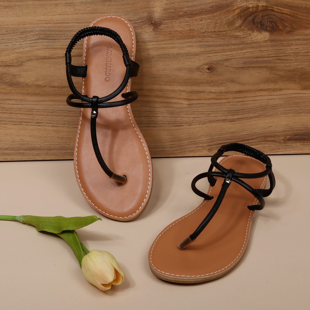 [Mã BMINC50 giảm 10% đơn 99K] Mochardo - Sandal bệt dây bún quai chun AG-24 Đen