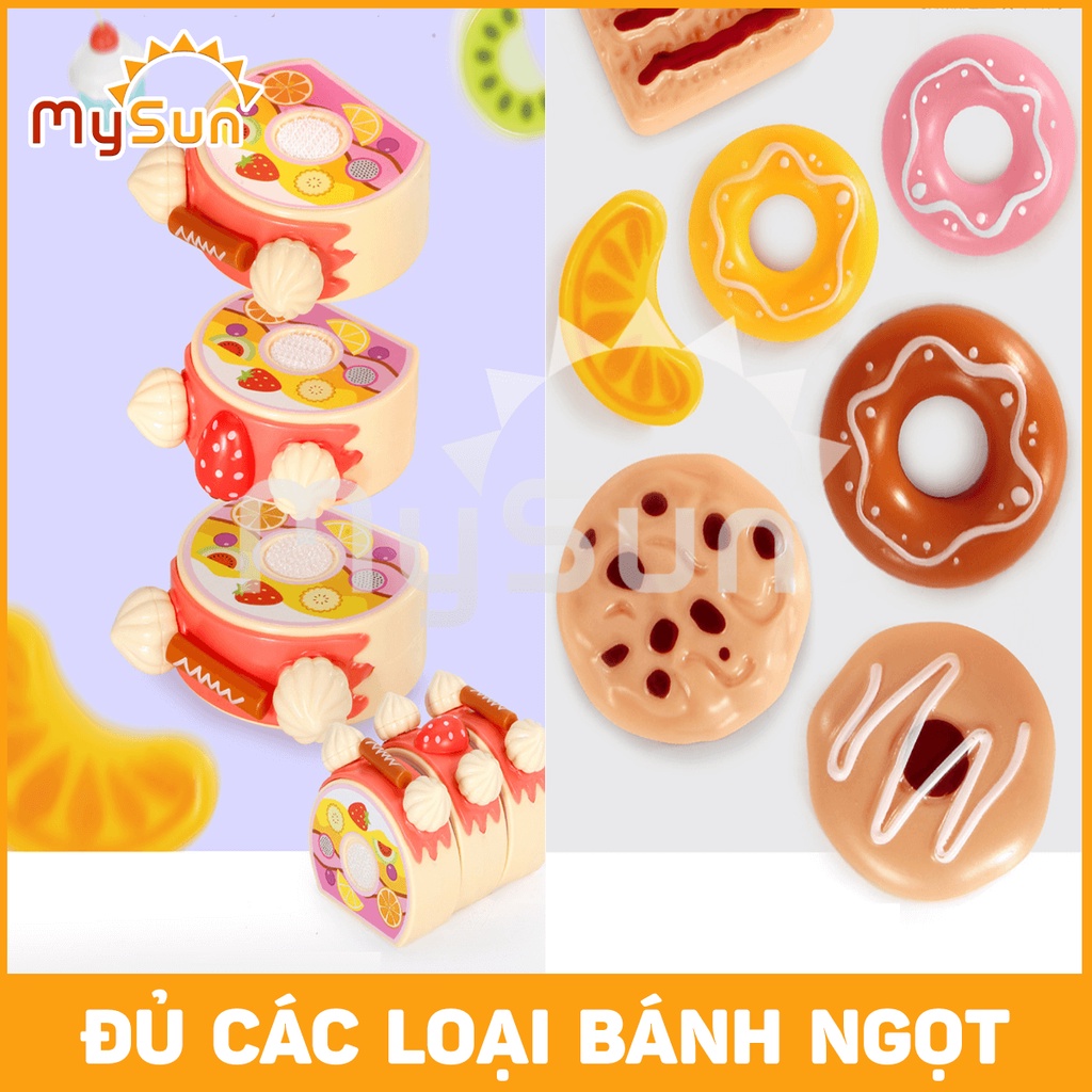 Đồ chơi TIỆC TRÀ cắt bánh kem sinh nhật có đèn cho bé gái bằng nhựa ABS cao cấp – MySun