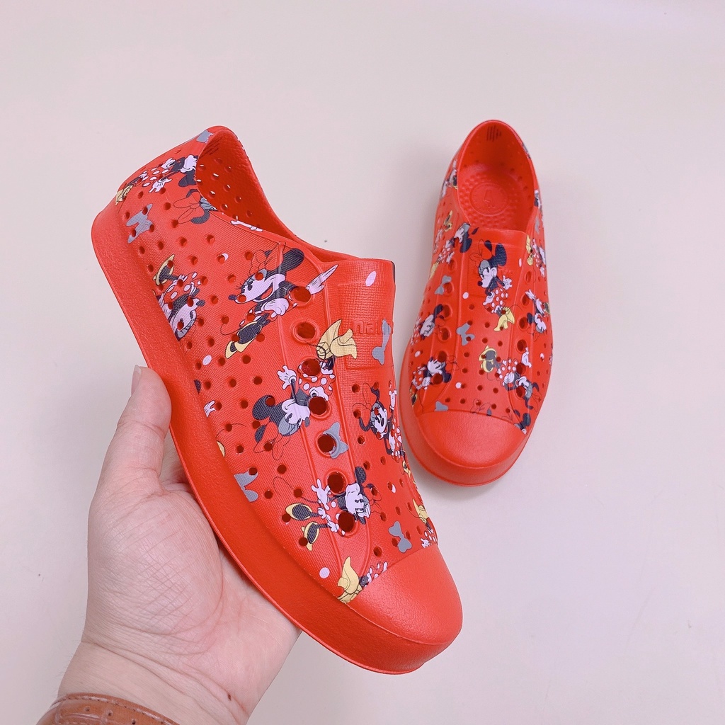 Giày Native đỏ Minnie in tràn BG
