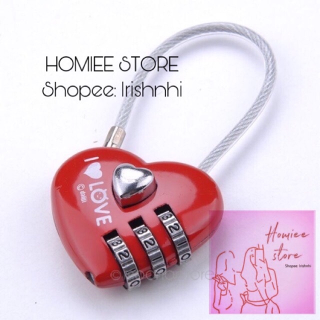 [BUÔN SỈ] Ổ KHOÁ MẬT KHẨU SỐ TRÁI TIM - CHUYÊN KHOÁ CẶP, BALO, VALI,...