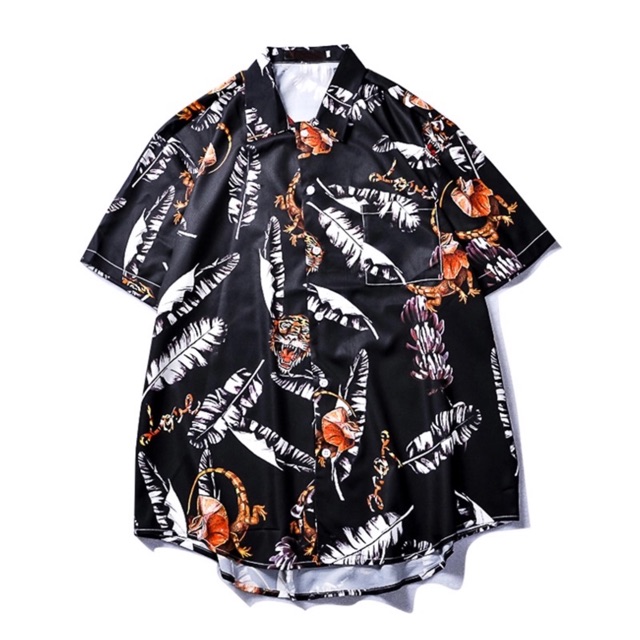 Áo Sơmi Nam hoạ tiết hoa lá mùa hè