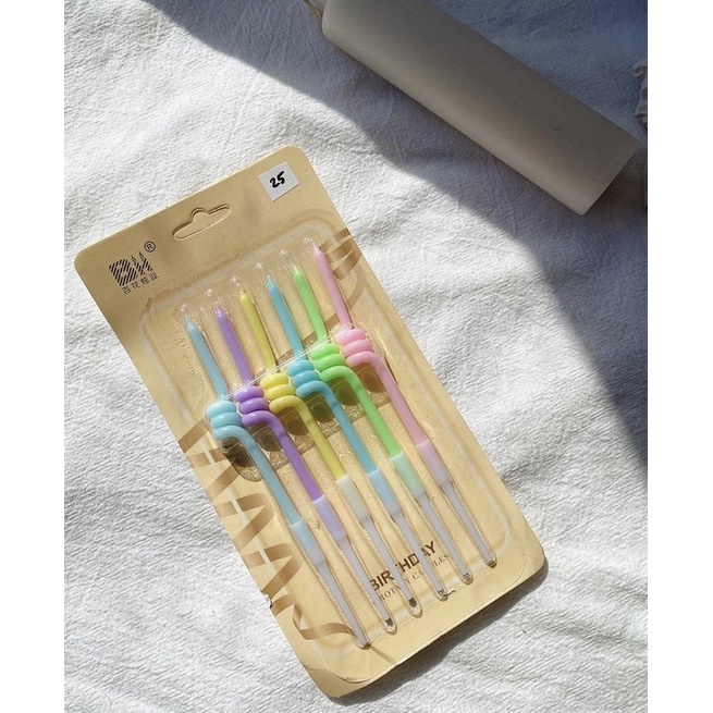 Nến thắt nút nhiều màu pastel