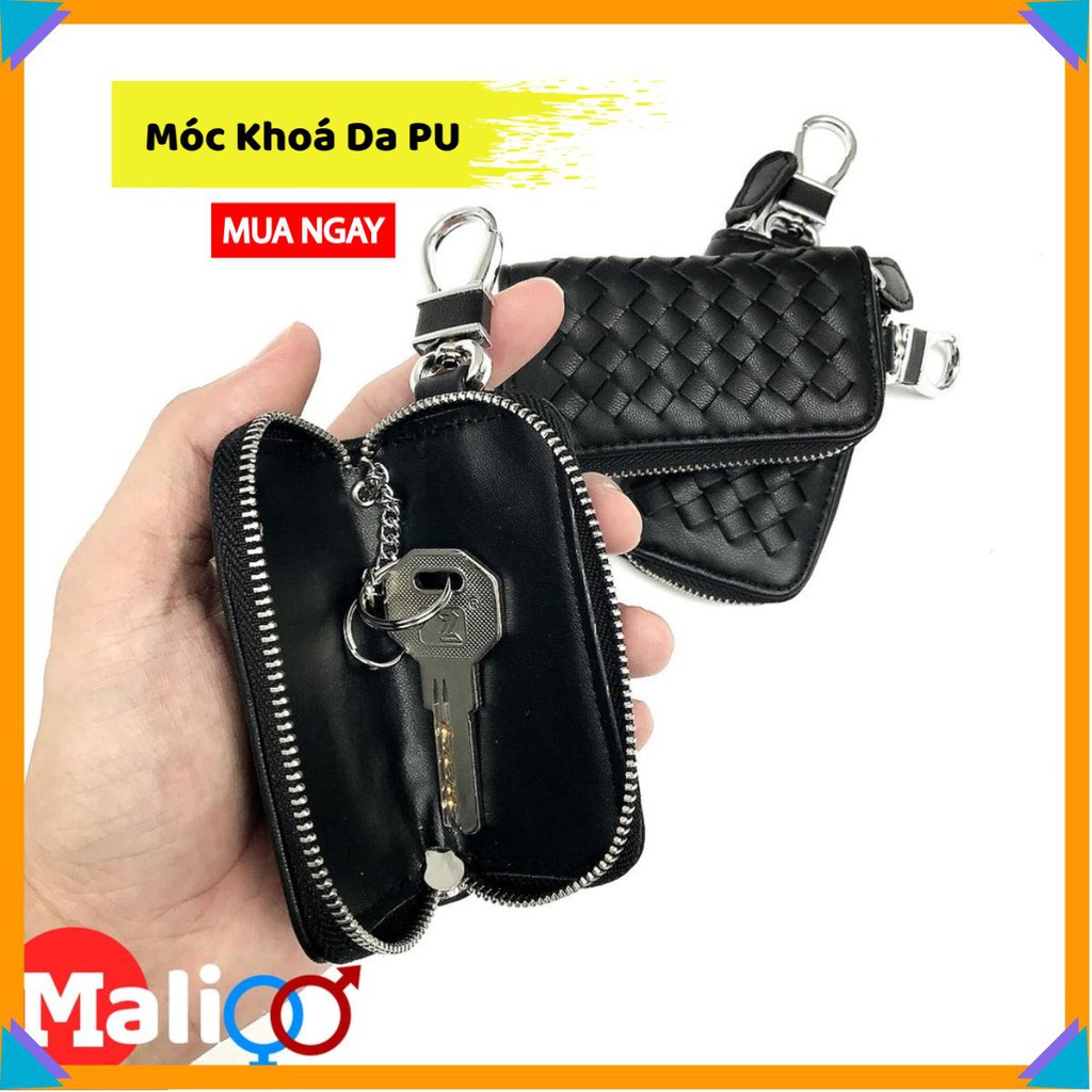 Móc Khoá Mini Da PU cao cấp Phong cách da đan,kháng nước,cá tính,Bảo hành khoá và Da VD006