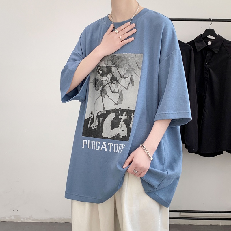 Áo Thun Dáng Rộng Tay Nửa In Hình Thời Trang Mùa Hè Mới Dành Cho Nam 2022