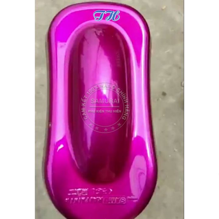 Sơn Xịt Samurai chuyên dùng cho xe máy màu hồng honda Magenta H168 * chống cháy, chống rạn nứt, vòi xịt chống chảy