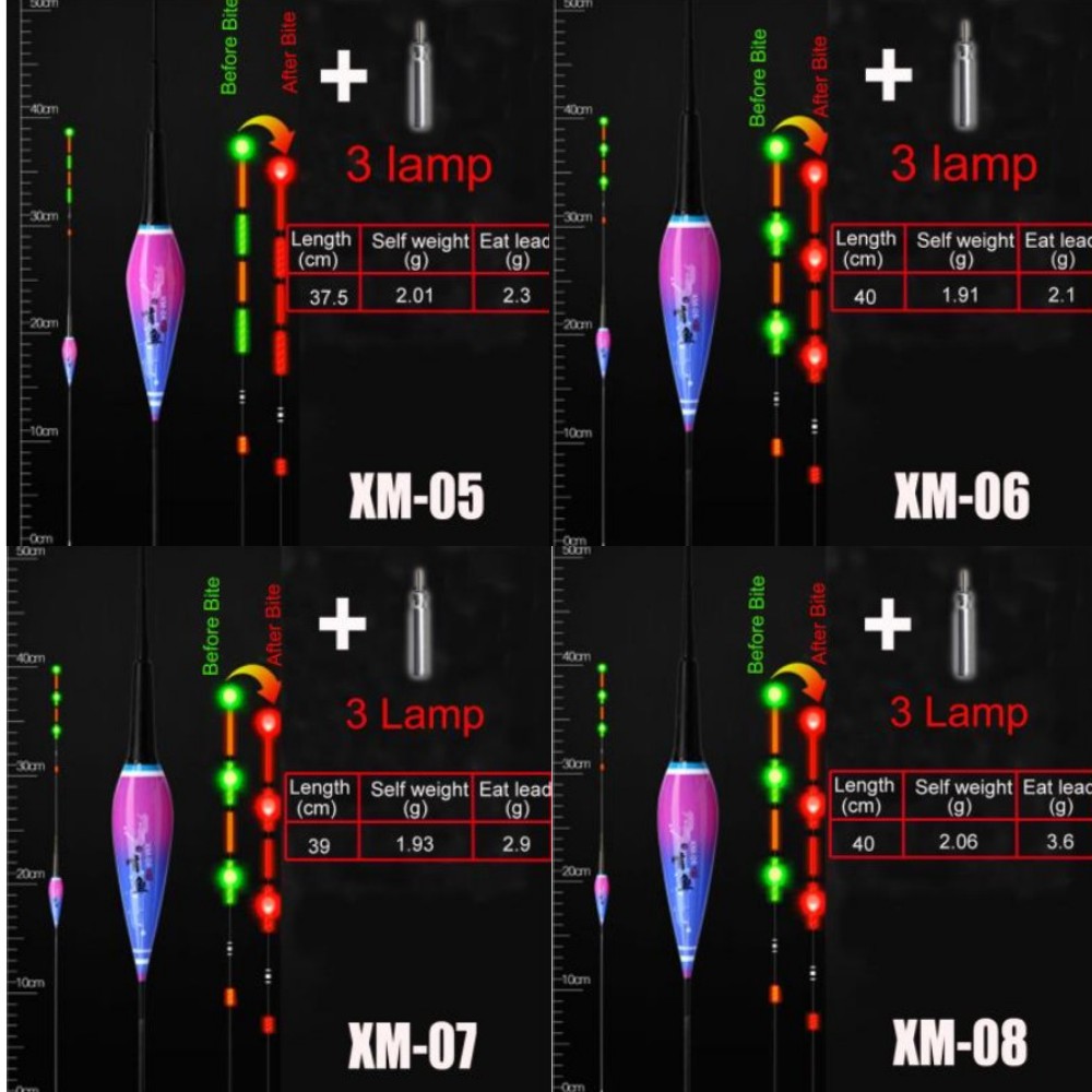 Phao Câu Cá Gắn Đèn LED Có Thể Thay Đổi Màu Sắc Chuyên Dụng