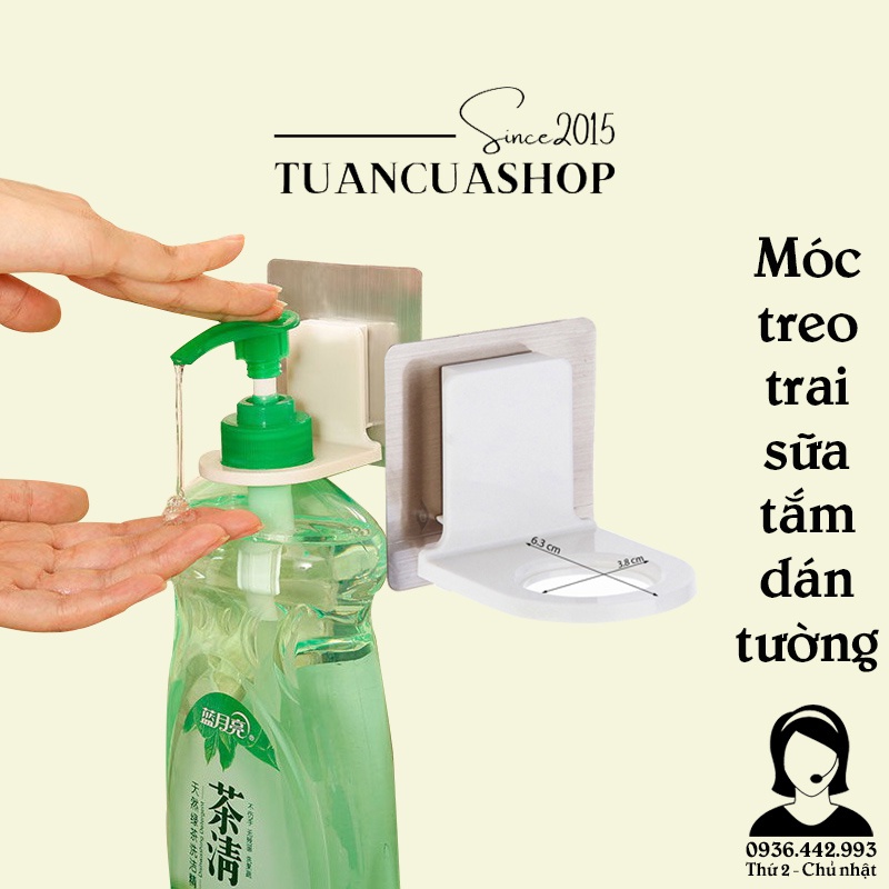 Móc treo chai sữa tắm dán tường - Móc dán tường treo chai đựng dầu gội, sữa tắm, nước rửa tay, nước rửa chén (TDG01)