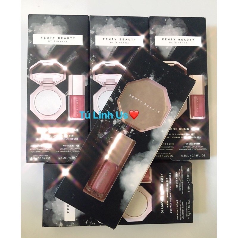 [Sẵn - Tách Set] Set Son Phấn Fenty Beauty Diamond Bomb Baby Mini | BigBuy360 - bigbuy360.vn