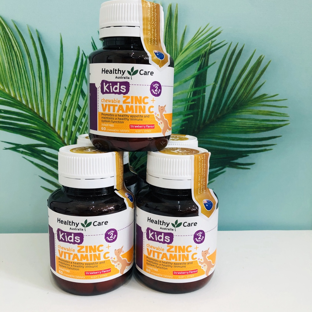 Healthy Care Zinc Vitamin C - Viên nhai bố sung kẽm cho bé 60 viên