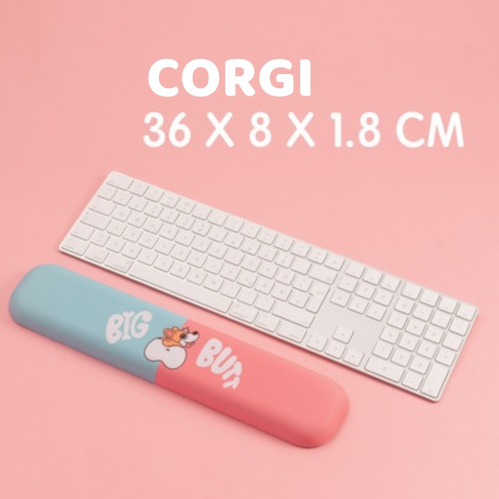 Kê tay bàn phím Silicon hình Corgi, Mario, Bamboo chống mỏi cổ tay