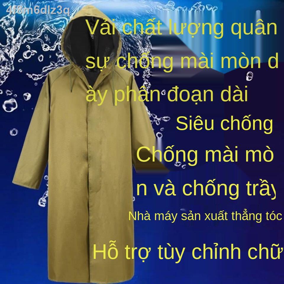 ◕ ♨❉Áo mưa dài bão chống một mảnh toàn thân nam giới và phụ nữ người lớn dày đi bộ đường ngoài trời khoác