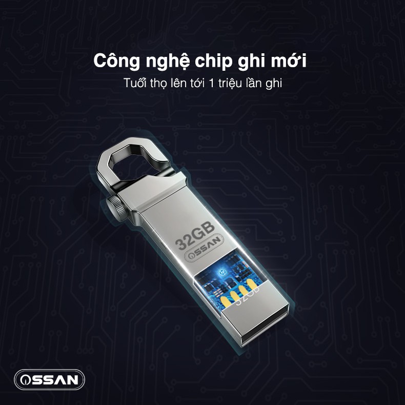 [TẶNG OTG] USB OSSAN 32GB Chống Nước - Có Móc Khóa Thông Minh - USB OSSAN H1 | BigBuy360 - bigbuy360.vn