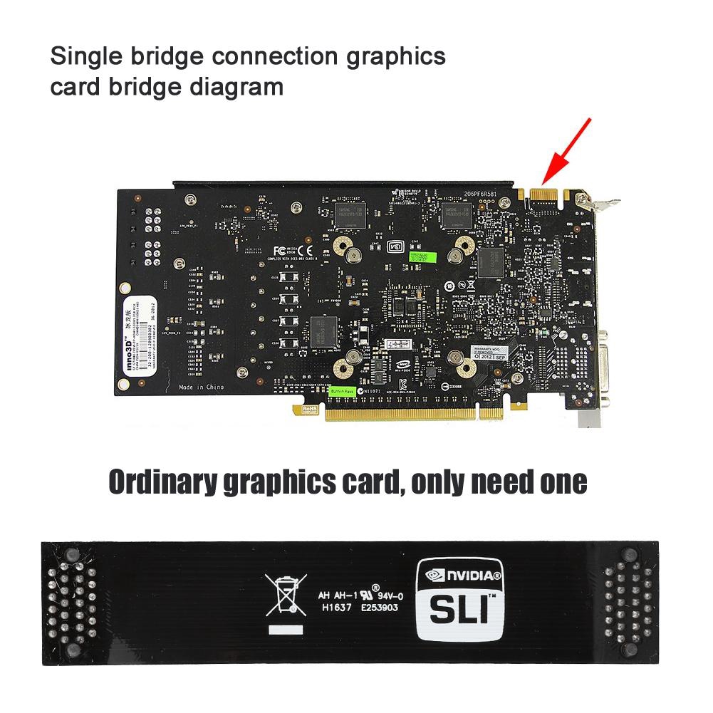 [Ready Stock]AIQ-YP19125 10cm Dual Graphics Card SLI Crossfire Cable Bridge Connector for GigaByte