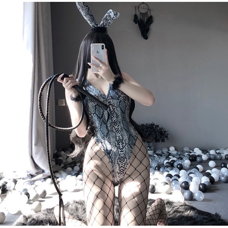 Bộ ngủ cosplay thỏ họa tiết da rắn liền thân bodysuit vô cùng sexy BS04A, Đồ ngủ sexy, Váy ngủ sexy, Freesize | BigBuy360 - bigbuy360.vn