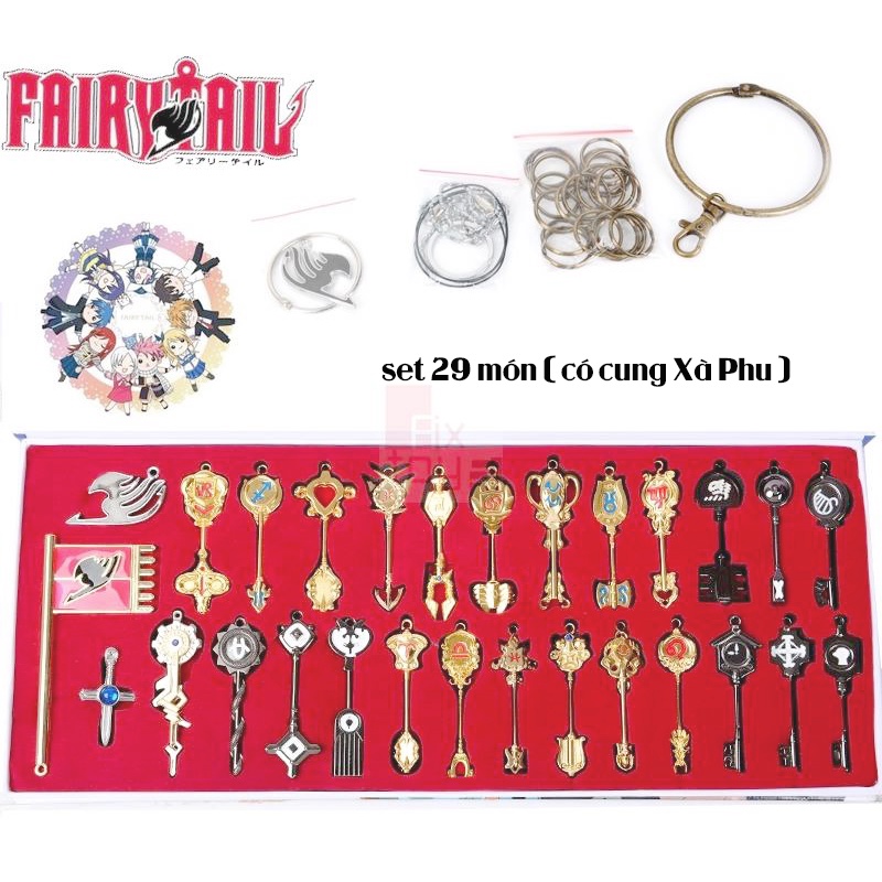 Bộ phụ kiện khóa lẻ tinh linh Lucy 29 món - FAIRY TAIL - Baystore