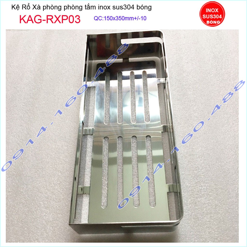 Kệ inox nhà tắm cao cấp Kacebath KAG-RXP03, kệ phòng tắm  35x15cm cao cấp inox dày  sử dụng tốt