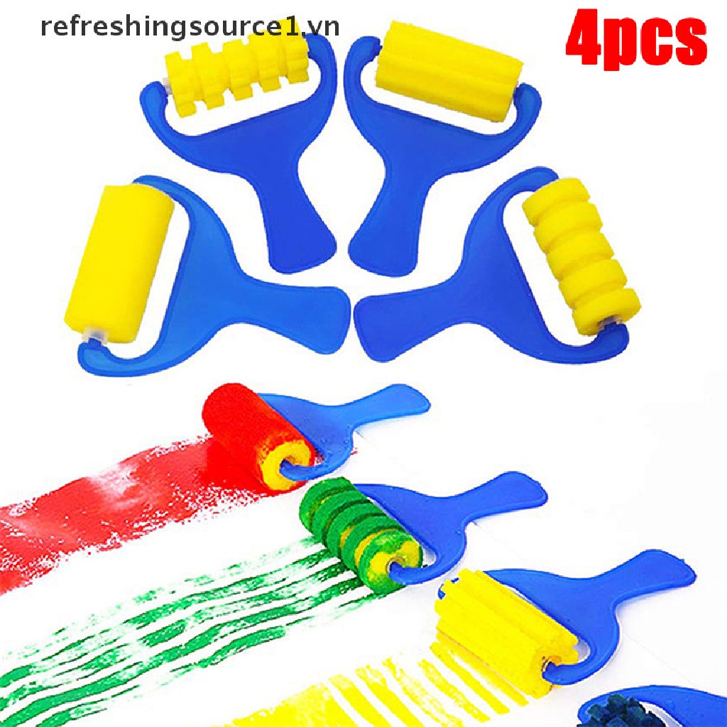 Bộ 4 Cây Lăn Sơn Với Tay Cầm Xốp DIY Cho Bé