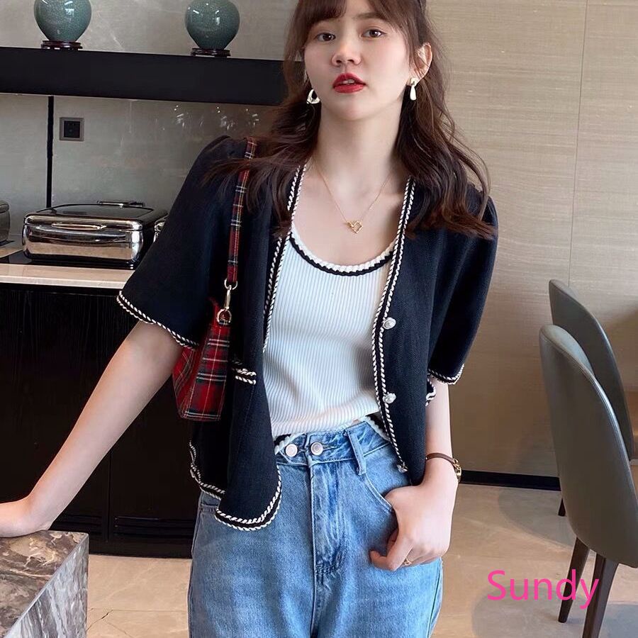 Áo Hai Dây Dệt Kim Thời Trang Mùa Hè Hàn Quốc Cho Nữ