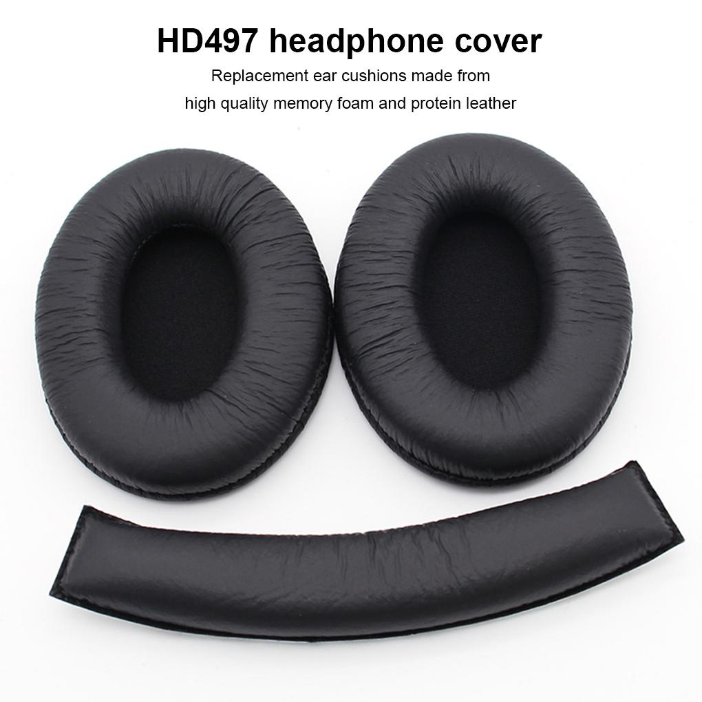 1 Cặp Đệm Tai Bằng Chất Liệu Bọt Biển Và Da Dành Cho Tai Nghe Sennheiser HD547 HD202