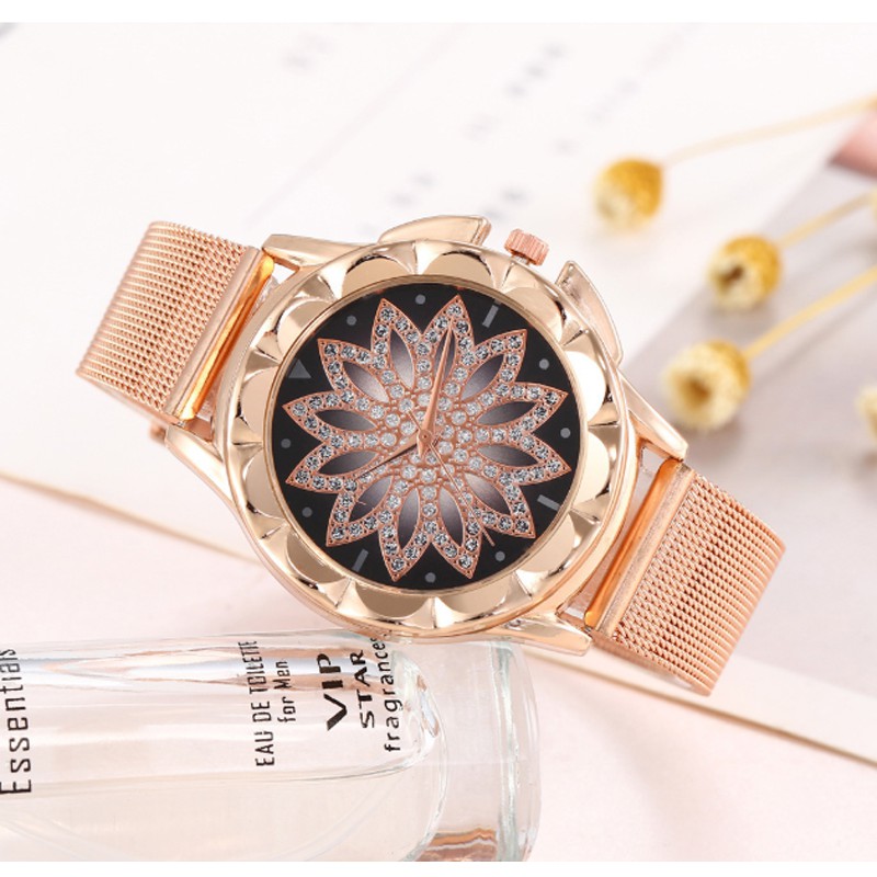 [Mã FAMAYWA2 giảm 10k đơn từ 50k] Đồng hồ nữ cánh hoa dây thép chống gỉ + full hộp BH 8 | BigBuy360 - bigbuy360.vn