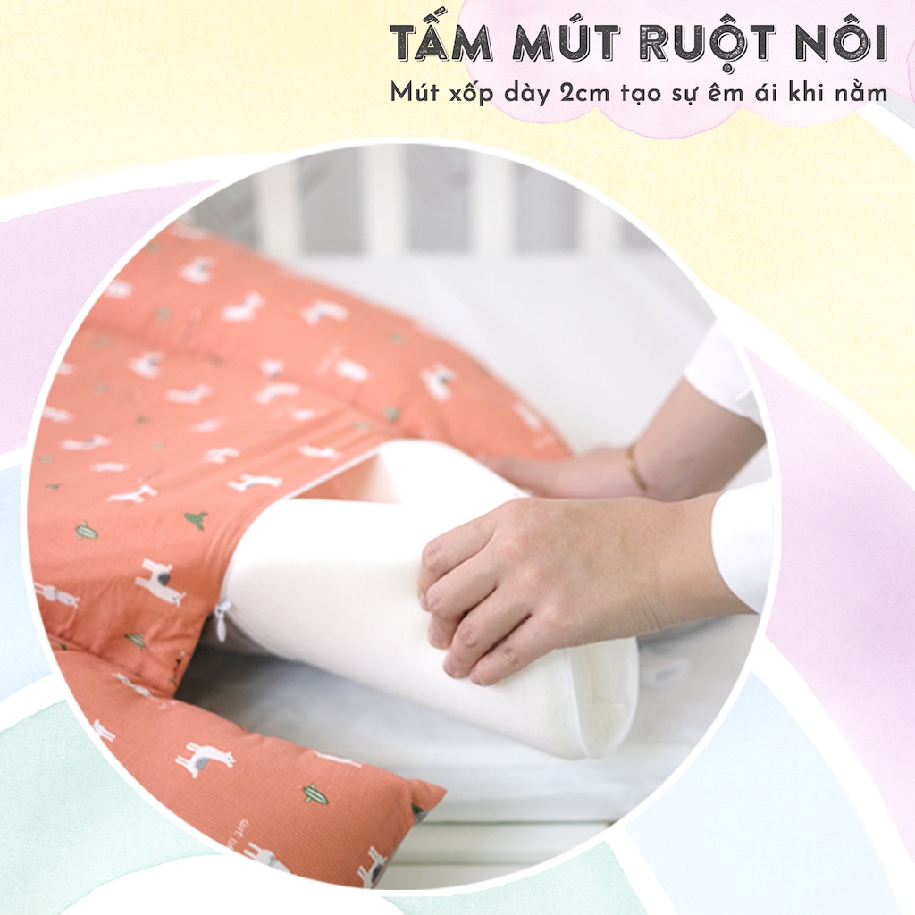 Nôi ngủ chung giường cho bé sơ sinh RUNA KIDS Satin cao cấp mềm mịn thoáng mát an toàn cho da bé (có thể tháo vỏ)