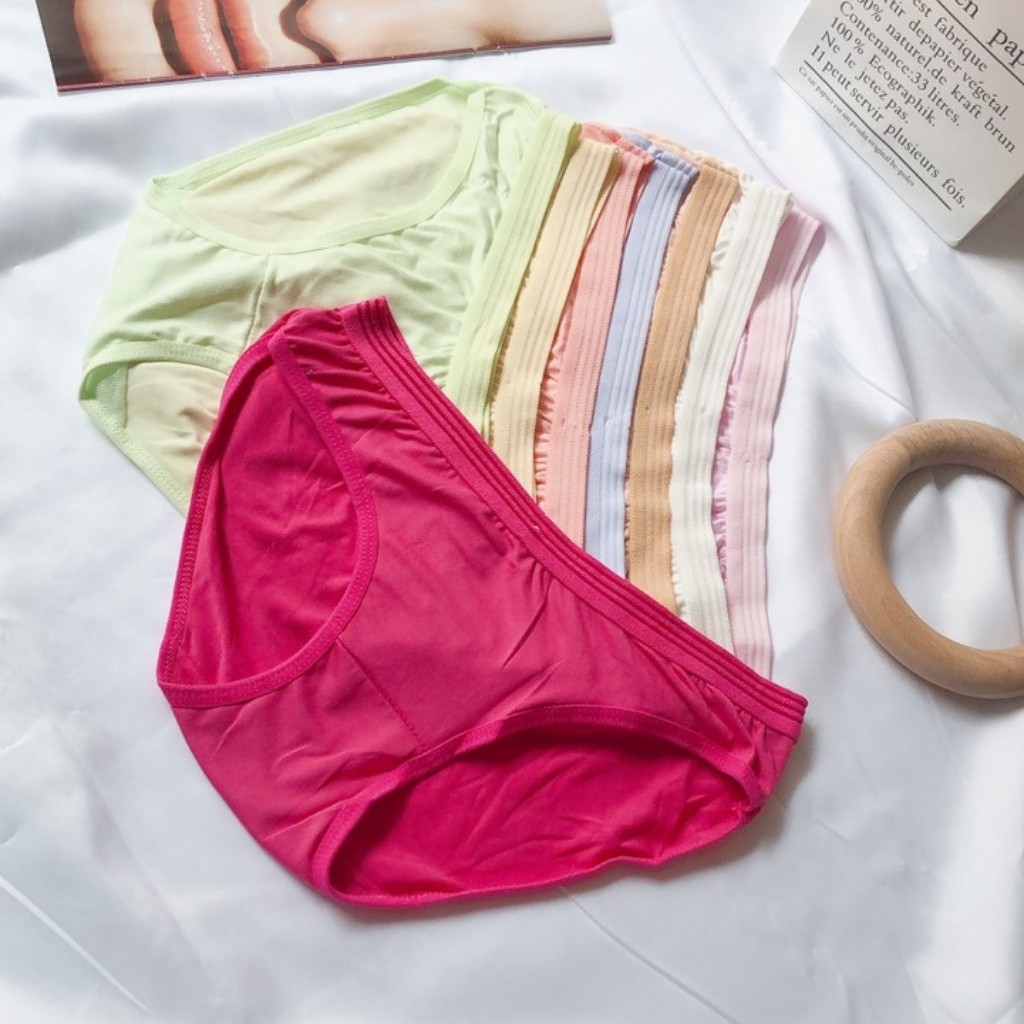 Quần Lót Nữ Chất Cotton Thái Thoáng Khí Kháng Khuẩn Co Giãn Mềm Mịn Ảnh Thật