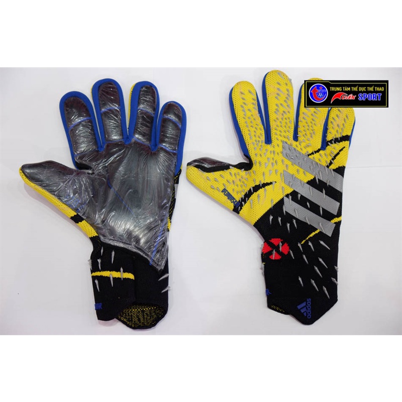 Găng tay thủ môn Predator Pro (không xương) - vàng đen(size8-9-10)