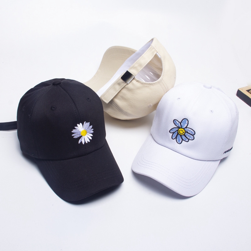 Mũ Lưỡi Trai LINJW Thêu Hình Bông Hoa Bằng Cotton Thời Trang Cá Tính