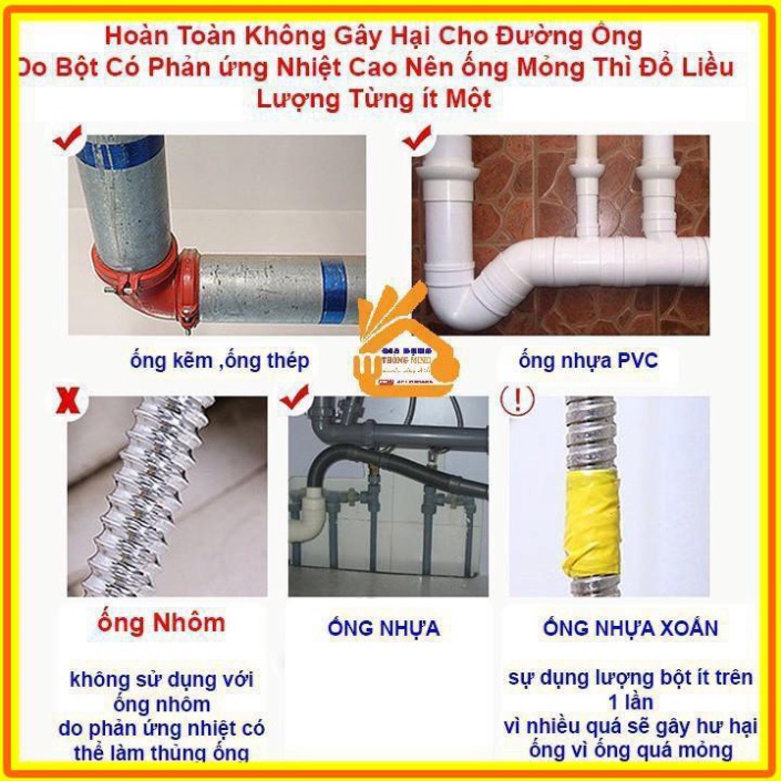 Bột Thống Cống,Thông Bồn Cầu,Thông Bồn Rửa Chén Bát Cực Mạnh
