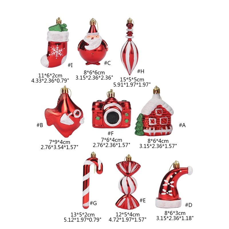 Set 2 Trái Châu Bằng Nhựa Treo Trang Trí Cây Thông Giáng Sinh Năm Mới