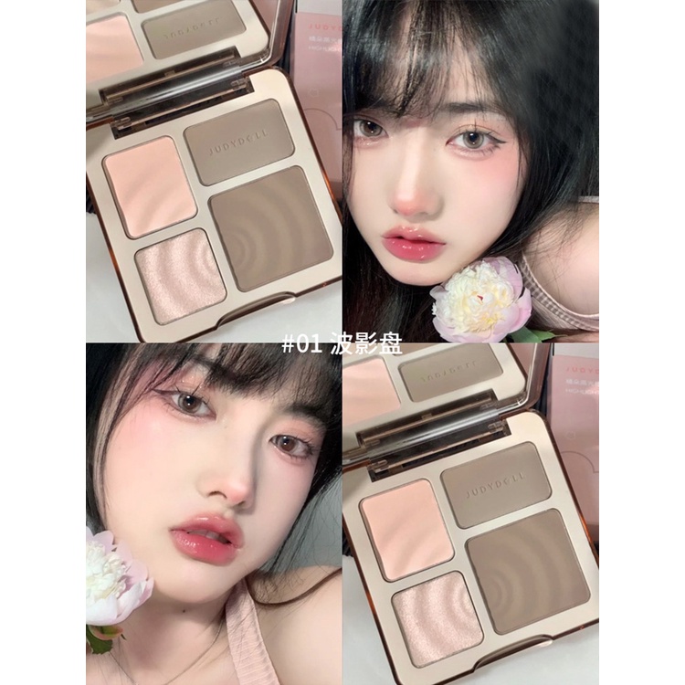 Judydoll Highlight Điêu Khắc Tấm Tự Nhiên 3D Matte Brightening Shadow Contour