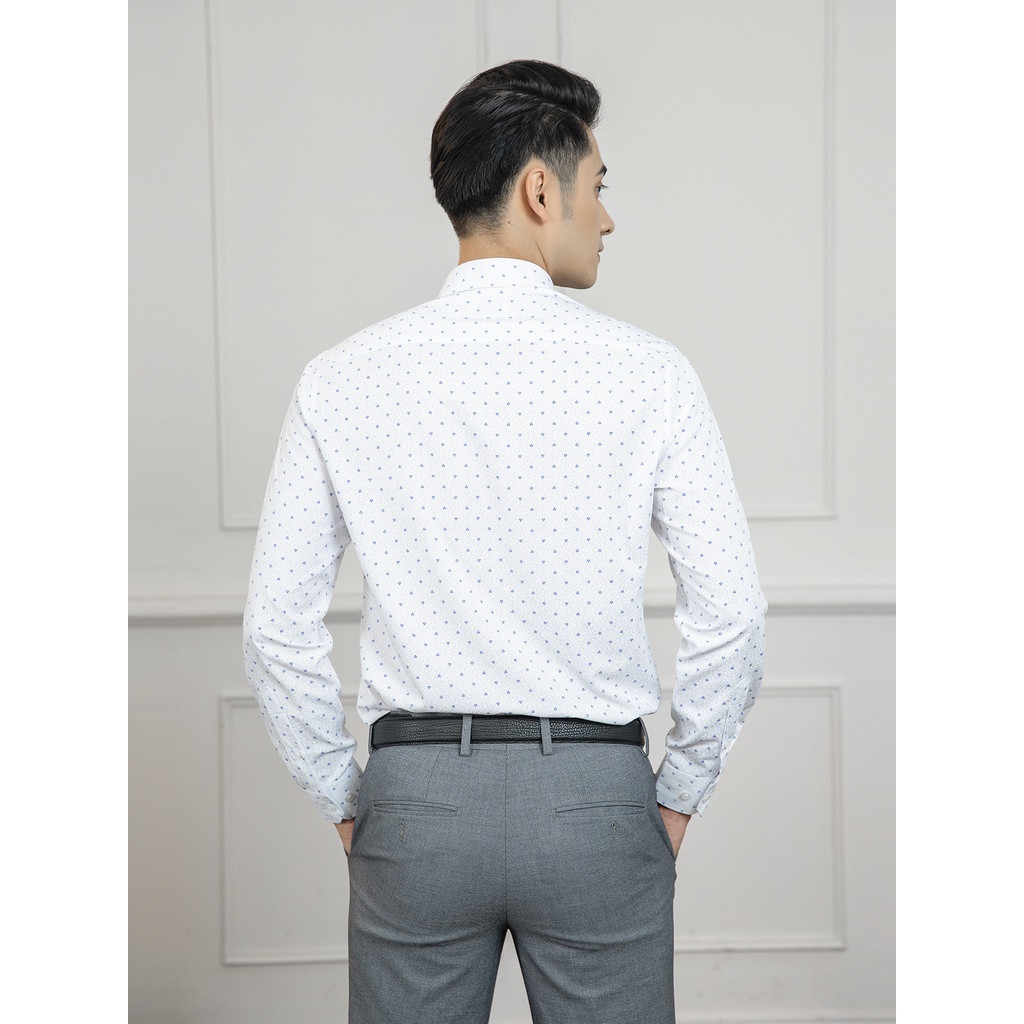 Áo sơ mi dài tay cho nam ARISTINO phom Slim fit ôm nhẹ, thiết kế tà lượn, họa tiết độc đáo, sang trọng - ALS01901