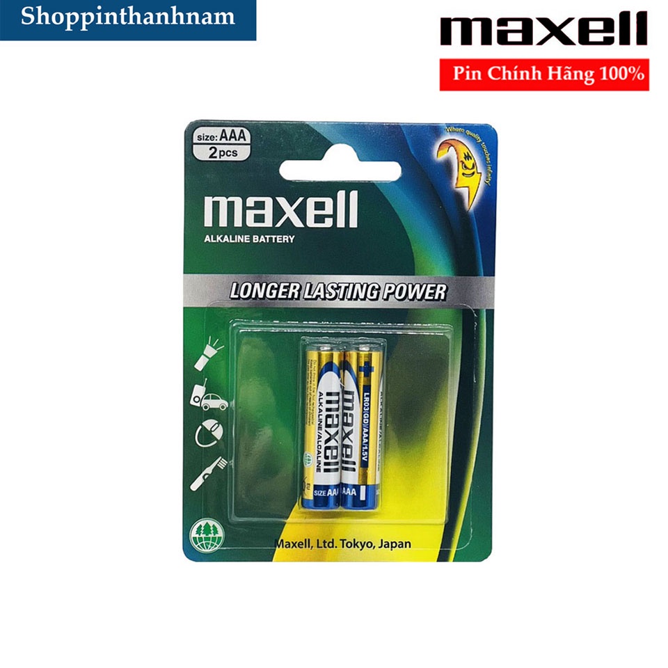 Pin AAA Maxell alkaline LR03 Vỉ 2 Viên Chính Hãng