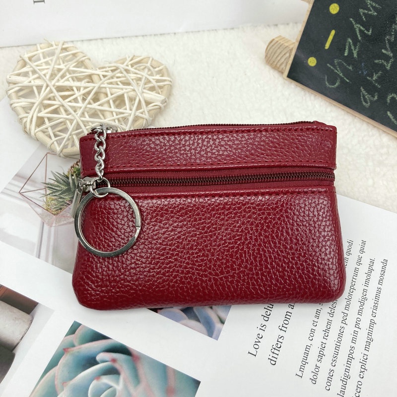 Ví Đựng Tiền Xu Mini Siêu Mỏng Mềm Mại Có Khóa Kéo Tiện Dụng Cho Nữ