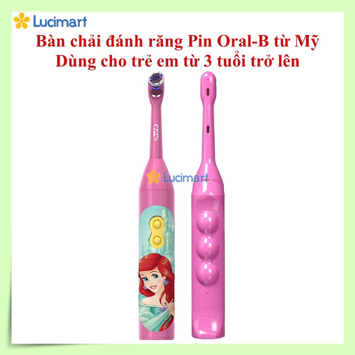 Bàn chải pin trẻ em Oral-B Kids dùng cho trẻ từ 3 tuổi trở lên [Hàng Mỹ]