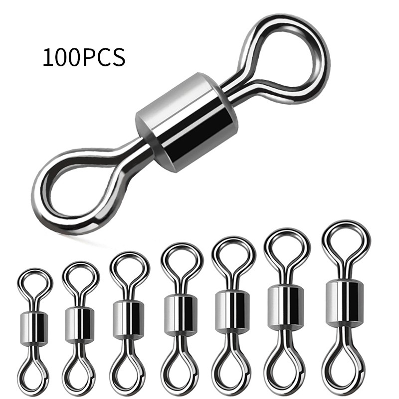 Tokushima Bộ 100 khóa xoay câu cá có vòng bi chắc chắn dùng gắn mồi câu