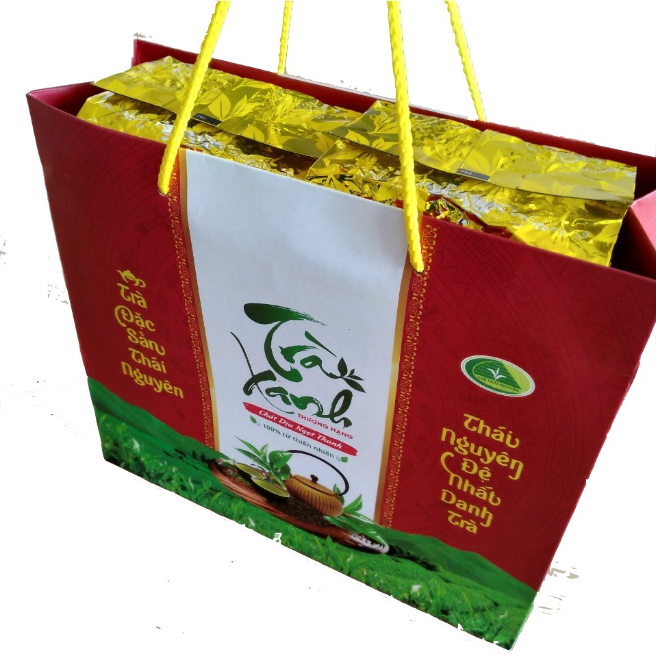 Chè Thái Nguyên Tân Cương 1kg kèm túi giấy biếu tặng loại 1 cao cấp - thơm ngon xanh sạch đẹp giá xưởng