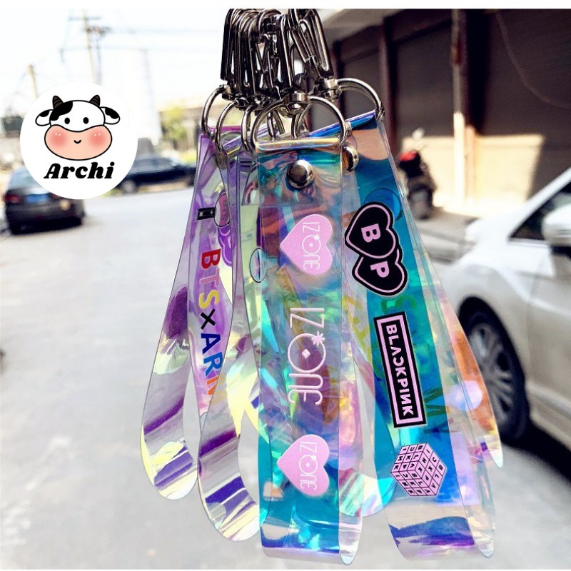 Nametag móc khóa PVC laser đầy màu sắc Blackpink - BTS