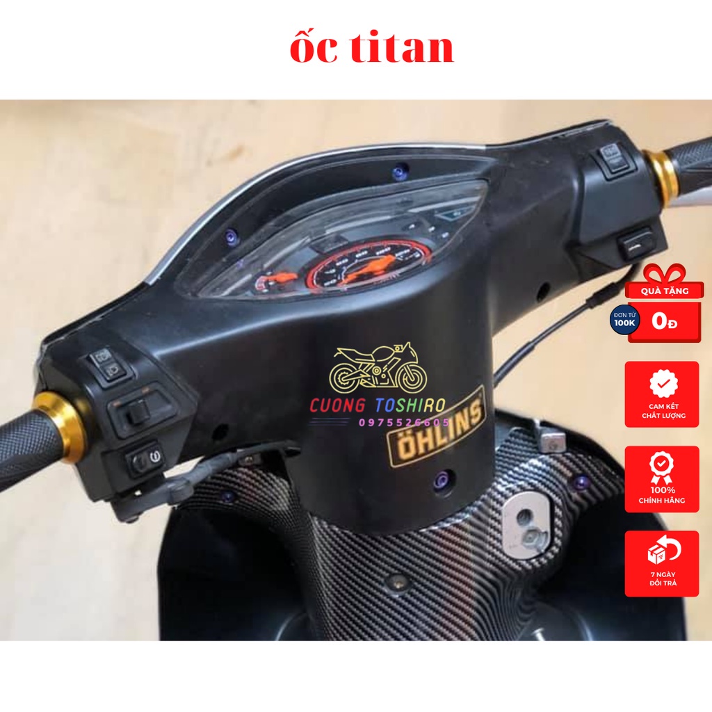 Ốc titan Gr5 lắp đầu cổ bợ xe wave 2007 - 2023 100cc 110cc hàng xịn không phai màu