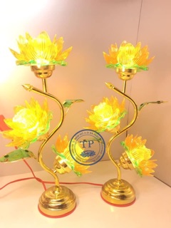 Đèn thờ led hoa sen 3 bông