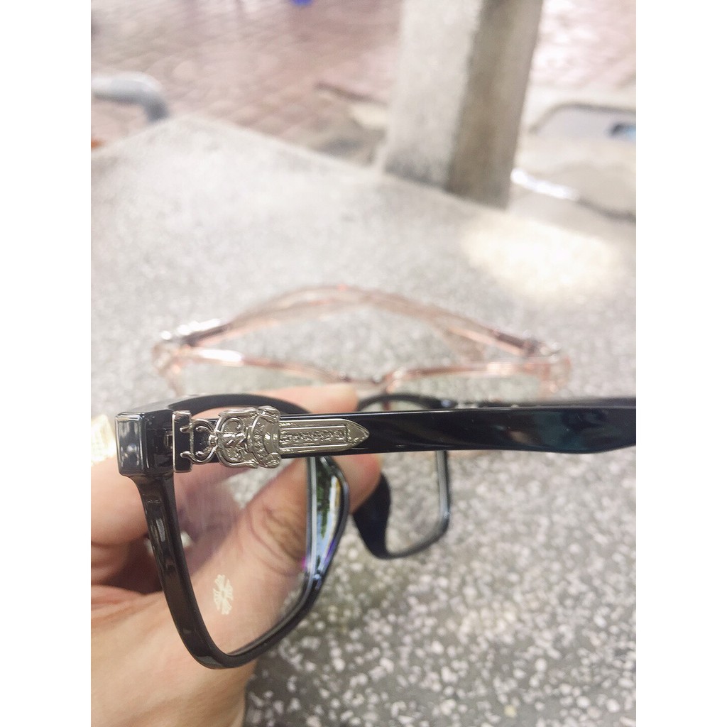 Gọng kính cận Chrome Heart mắt vuông nhựa dẻo thời trang nam nữ unisex