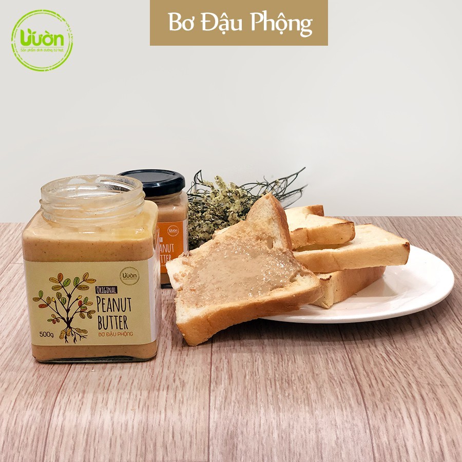 BƠ ĐẬU PHỘNG NGUYÊN CHẤT KHÔNG ĐƯỜNG XAY MỊN EATCLEAN - VƯỜN ORGANIC 500GR