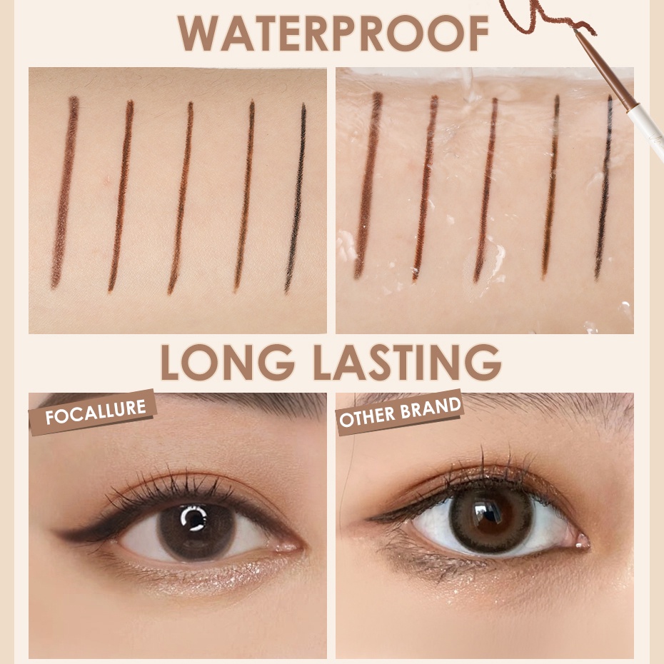 1 Bút Kẻ Mắt Dạng Lỏng Màu Đen/Nâu Siêu Mịn Nhanh Khô / Lâu Trôi Không Thấm Nước